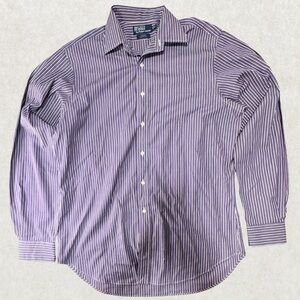Vintage 90s Polo by Ralph Lauren Dress Shirt – Size 16.5 (36–37), Purple/White